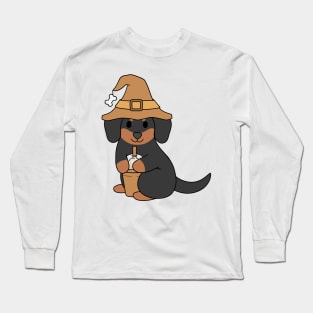 Black Pumpkin Spice Dachshund Long Sleeve T-Shirt